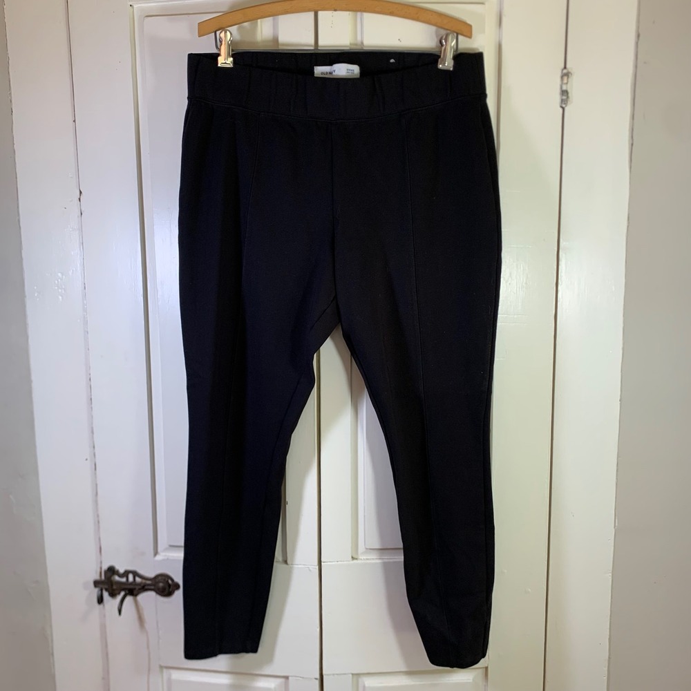 Old Navy Stevie High Rise Ponte Pants Black Jack Skinny Leg Center‎ Seam XL